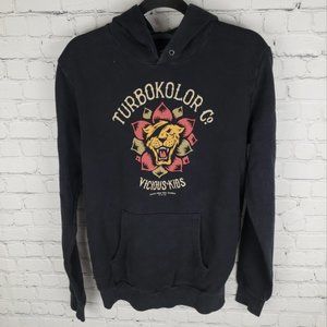 Turbokolor Co. Spellout Vicious Kids Kangaroo Pocket Hoodie